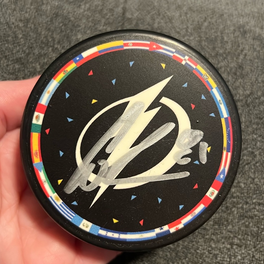 Tampa Bay Lightning Autographed Puck